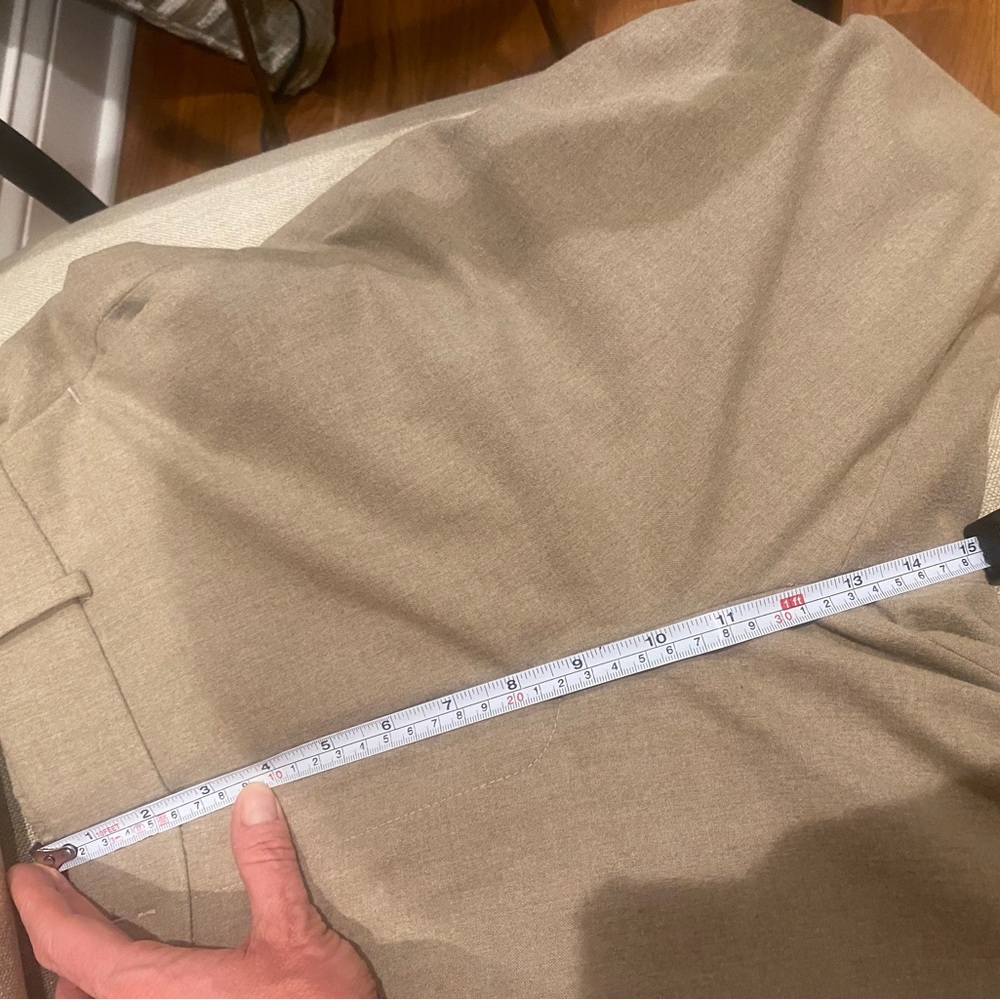 PESERICO Beige High-waisted Wool Pants/Trousers with Knit Cuff Hem - Picture 13 of 15